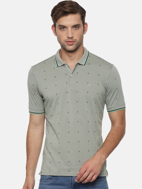 

Allen Solly Men Grey Printed Polo Collar Regular Fit T-shirt