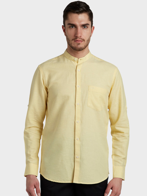 

ColorPlus Men Yellow Tailored Fit Solid Casual Shirt