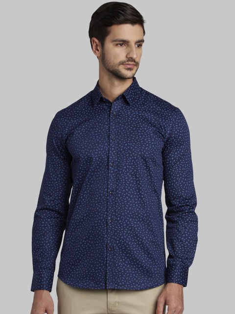 

Parx Men Blue Slim Fit Printed Casual Shirt