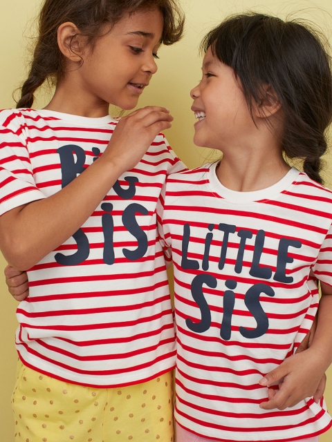 

H&M Kids White & Red Striped T-shirt