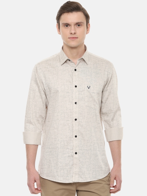 

Allen Solly Men Beige Slim Fit Printed Casual Shirt