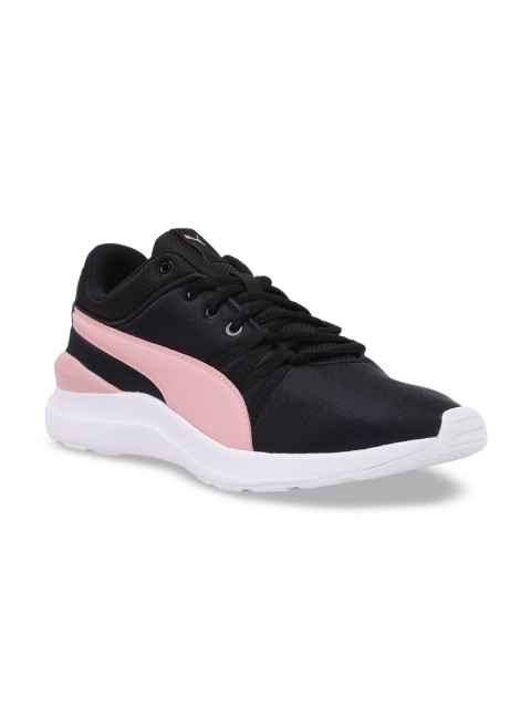 

Puma Girls Black & Pink Colourblocked Adela Jr Sneakers