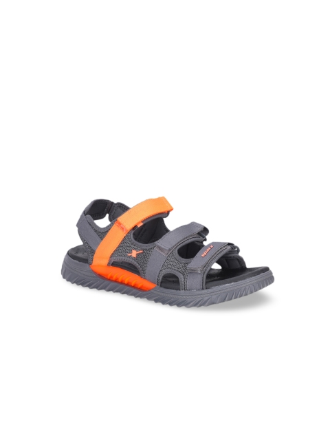 

Sparx Men Grey & Orange Colourblocked Sports Sandals