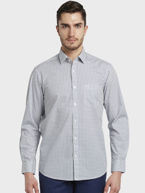 

ColorPlus Men Blue Tailored Fit Printed Casual Shirt