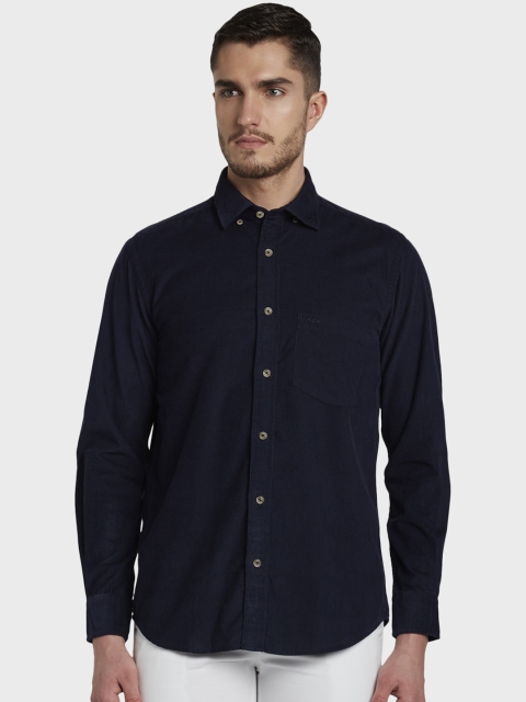 

ColorPlus Men Navy Blue Tailored Fit Solid Casual Shirt