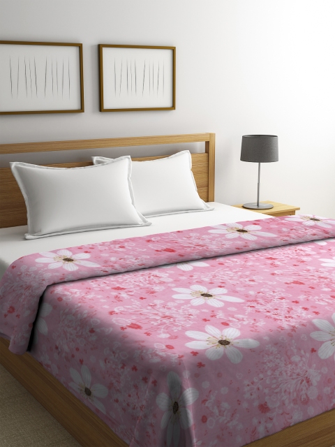 

Cortina Pink Floral AC Room 233 GSM Double Bed Blanket