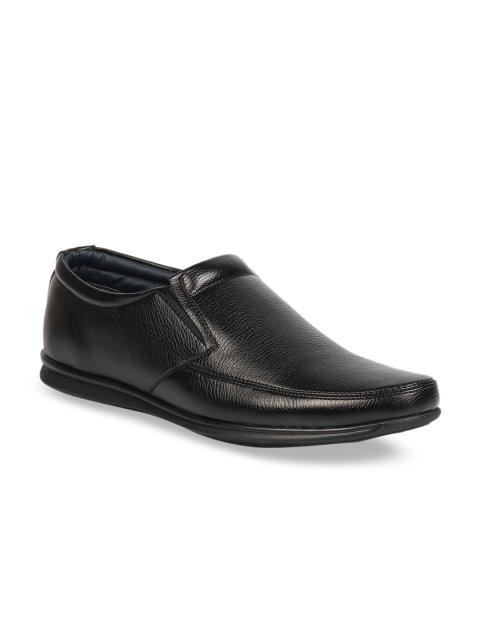 

Respiro Men Solid Textured Formal Slip-Ons, Black
