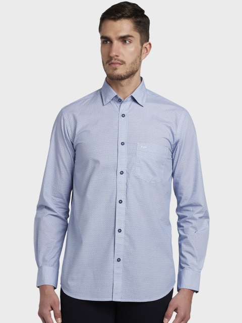 

ColorPlus Men Blue Tailored Fit Printed Casual Shirt