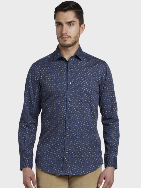 

ColorPlus Men Blue Tailored Fit Printed Casual Shirt