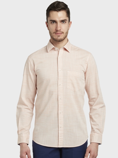 

ColorPlus Men Orange Tailored Fit Striped Casual Shirt