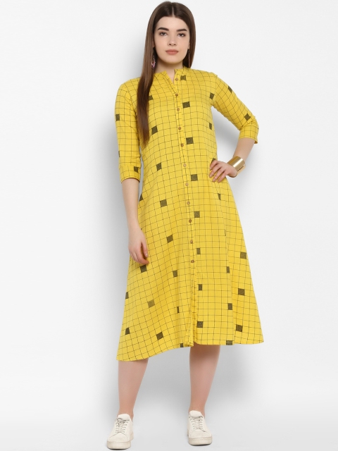 

ETHNIC STREET Women Mustard Yellow A-Line Dress