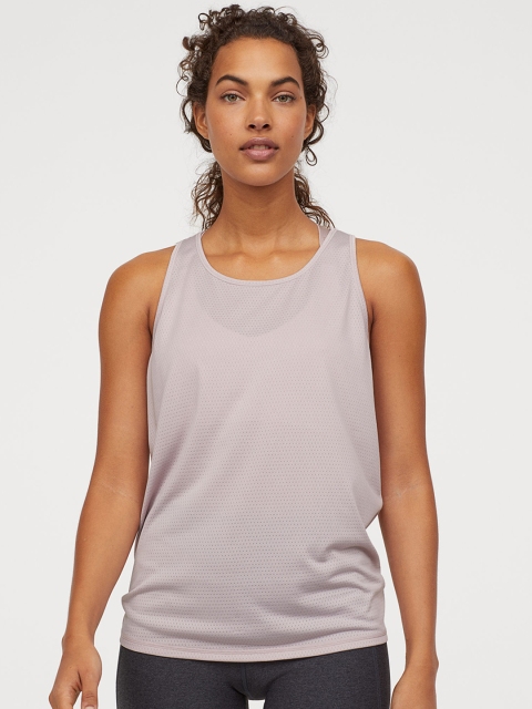 

H&M Women Pink Solid Sports Top With Ties