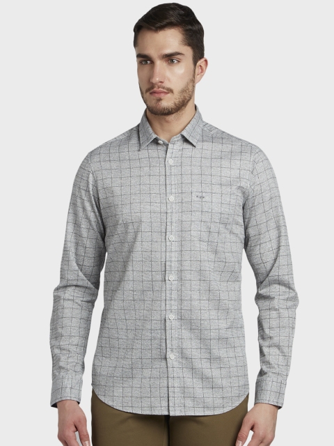 

ColorPlus Men Grey Regular Fit Checked Casual Shirt
