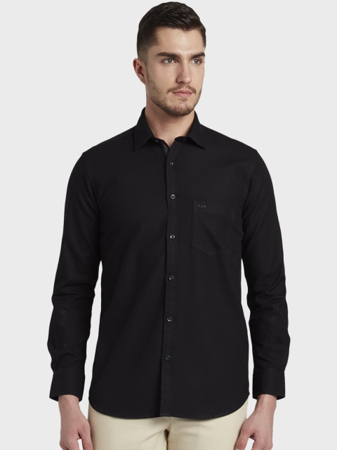 

ColorPlus Men Black Tailored Fit Solid Casual Shirt