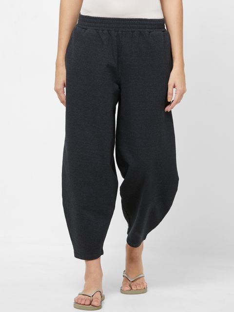 

Mystere Paris Women Charcoal Black Solid Lounge Pants G411A