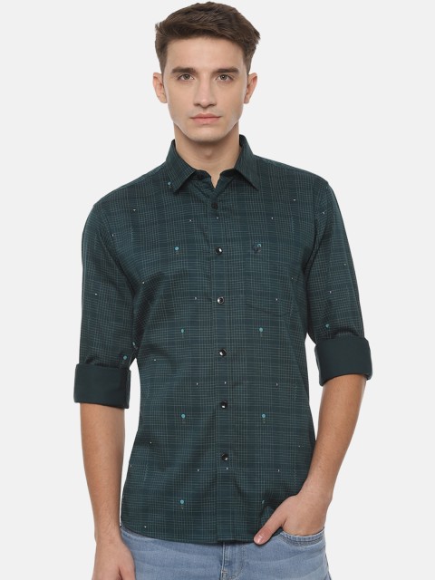 

Allen Solly Men Green Slim Fit Checked Casual Shirt