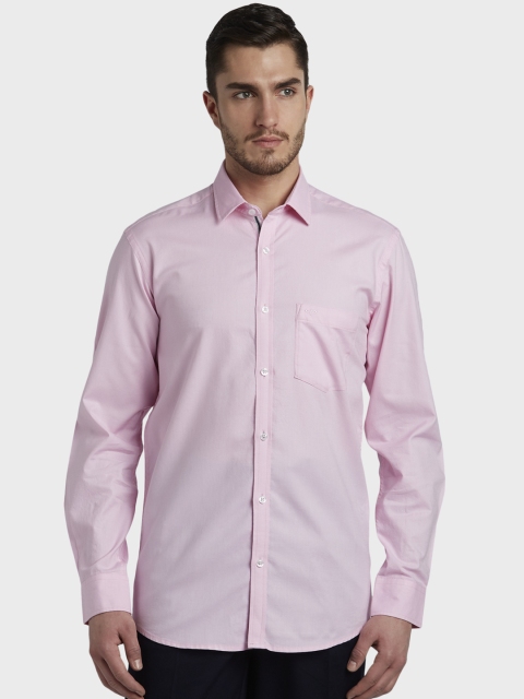 

ColorPlus Men Pink Tailored Fit Solid Casual Shirt