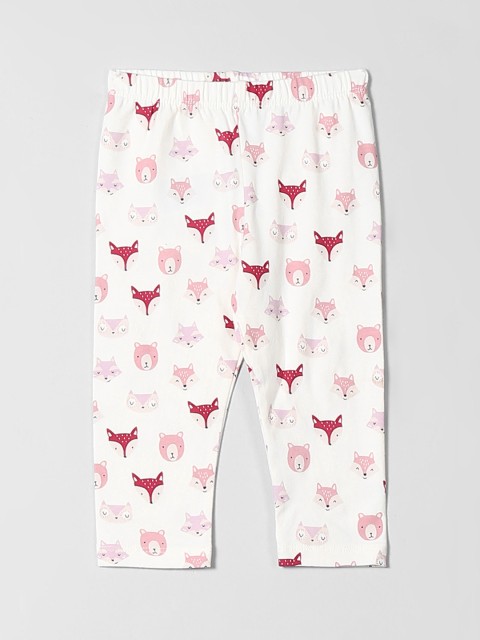 

GAP Girls White & Pink Printed Regular Fit Capris