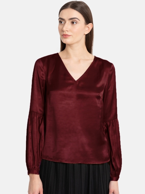

Kazo Women Maroon Solid Top