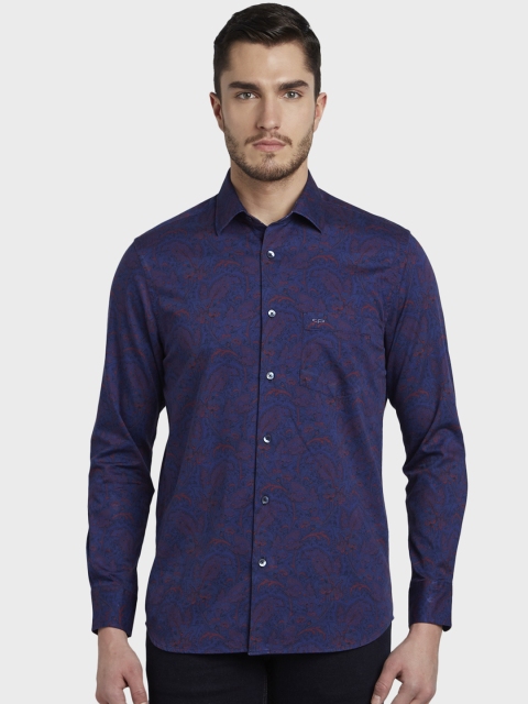 

ColorPlus Men Blue & Orange Tailored Fit Printed Casual Shirt