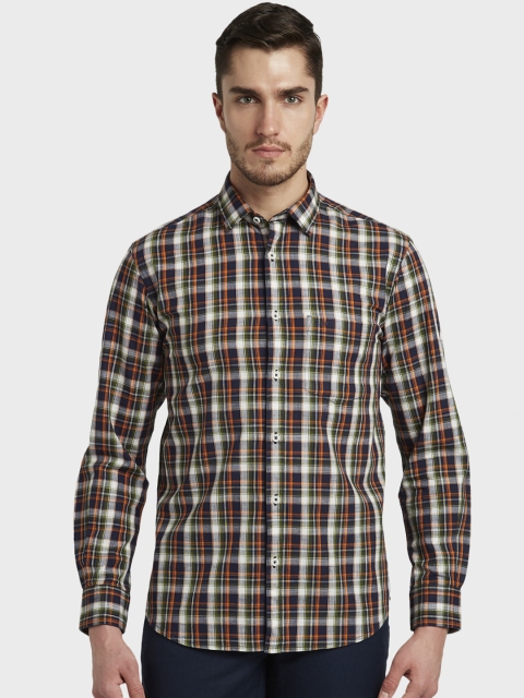 

ColorPlus Men Multicoloured Tailored Fit Checked Casual Shirt, Multi