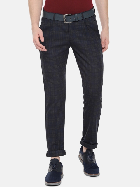 

Allen Solly Men Grey Slim Fit Checked Regular Trousers