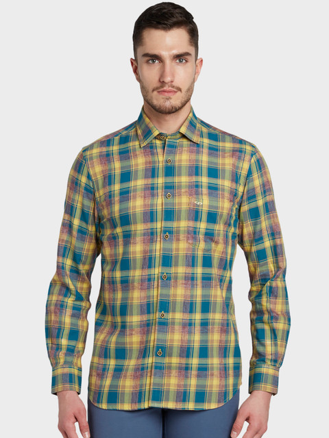 

ColorPlus Men Multicoloured Tailored Fit Checked Casual Shirt, Multi