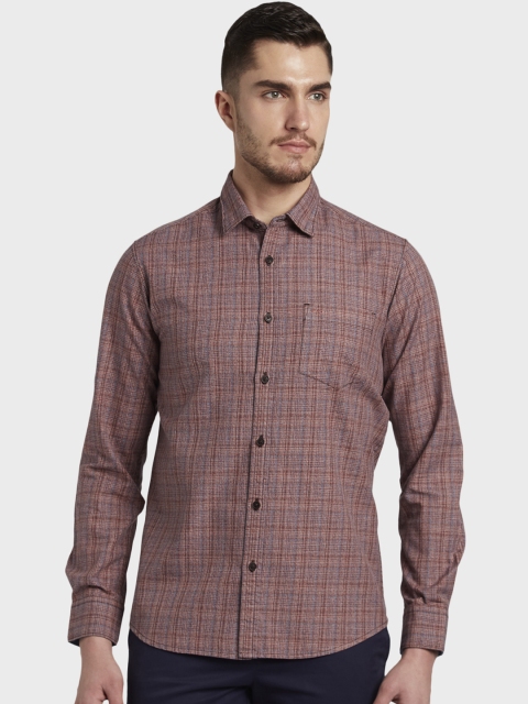 

ColorPlus Men Red Regular Fit Checked Casual Shirt
