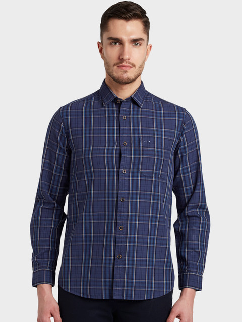 

ColorPlus Men Navy Blue Regular Fit Checked Casual Shirt