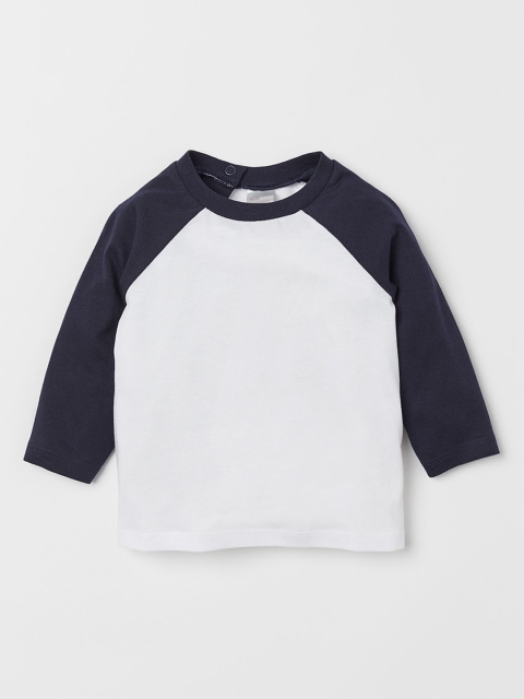 

H&M Boys White Printed Cotton Regular Fit T-shirt, Blue