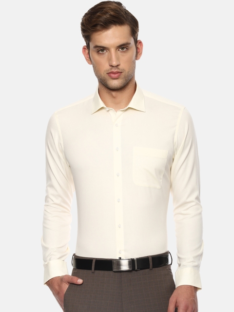 

Van Heusen Men Cream-Coloured Slim Fit Solid Formal Shirt