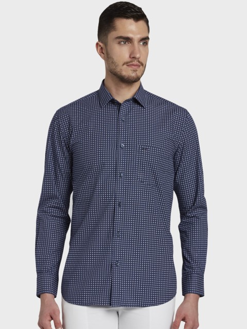

ColorPlus Men Navy Blue Tailored Fit Printed Casual Shirt