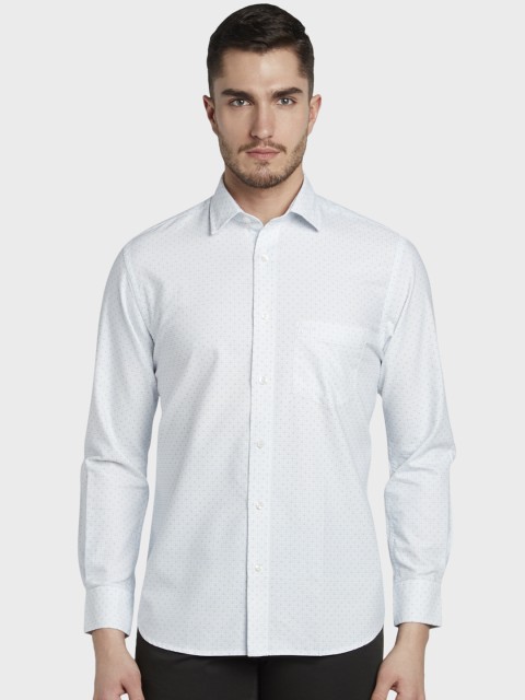 

ColorPlus Men Off-White Tailored Fit Printed Casual Shirt