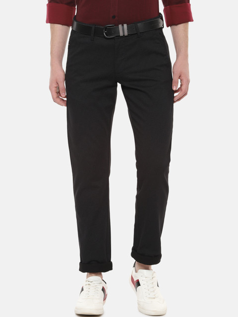 

Allen Solly Men Black Slim Fit Printed Regular Trousers