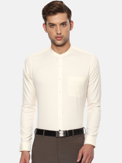 

Van Heusen Men Cream-Coloured Slim Fit Solid Formal Shirt