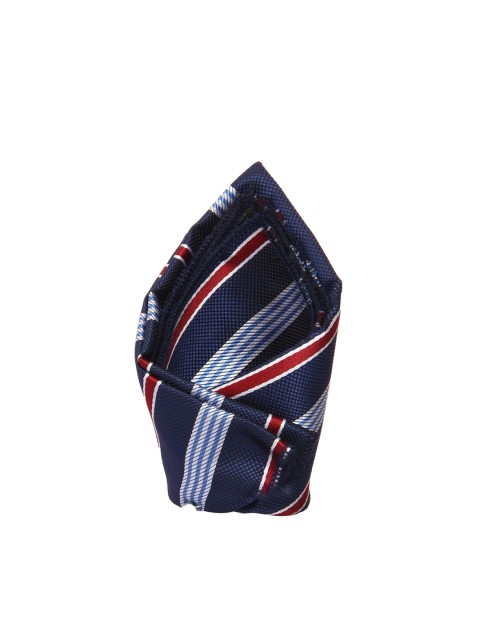

Tossido Men Blue & Red Striped Pocket Square