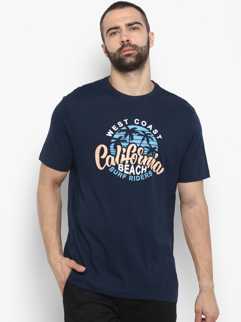 

Red Tape Men Navy Blue Printed Round Neck T-shirt
