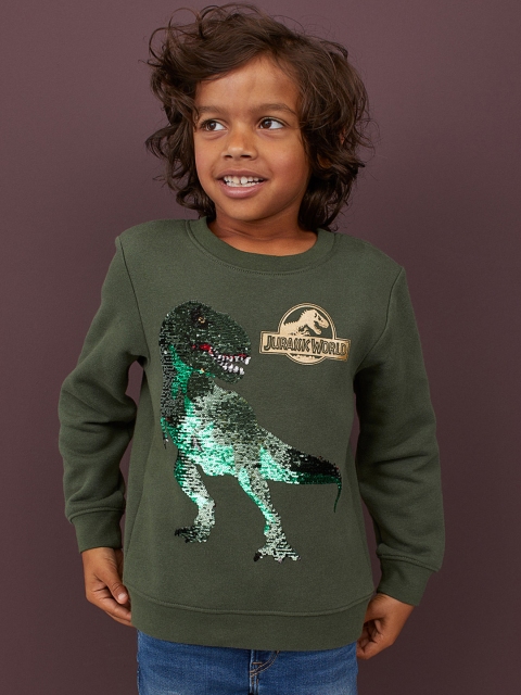 

H&M Boys Green Top with reversible sequins