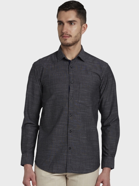 

ColorPlus Men Grey Tailored Fit Solid Casual Shirt