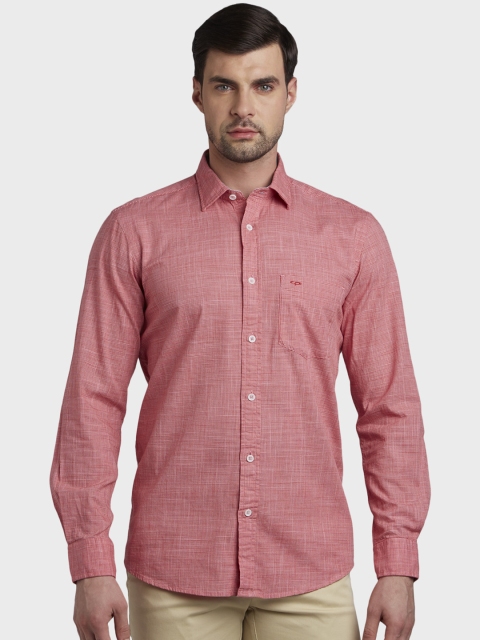 

ColorPlus Men Red Tailored Fit Solid Casual Shirt