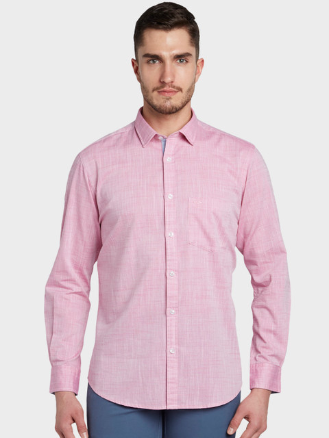 

ColorPlus Men Pink Tailored Fit Solid Casual Shirt