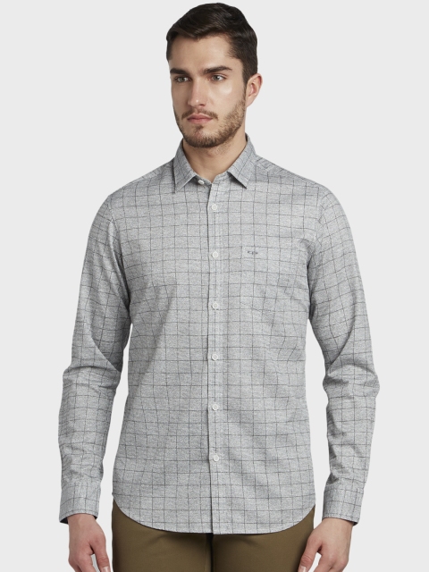 

ColorPlus Men Grey Regular Fit Checked Casual Shirt