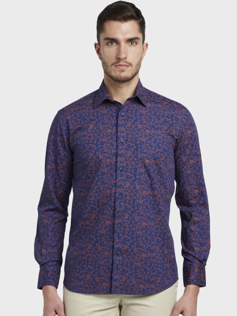 

ColorPlus Men Blue & Orange Tailored Fit Printed Casual Shirt