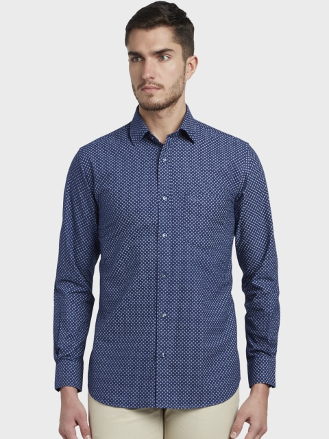 

ColorPlus Men Blue Tailored Fit Printed Casual Shirt