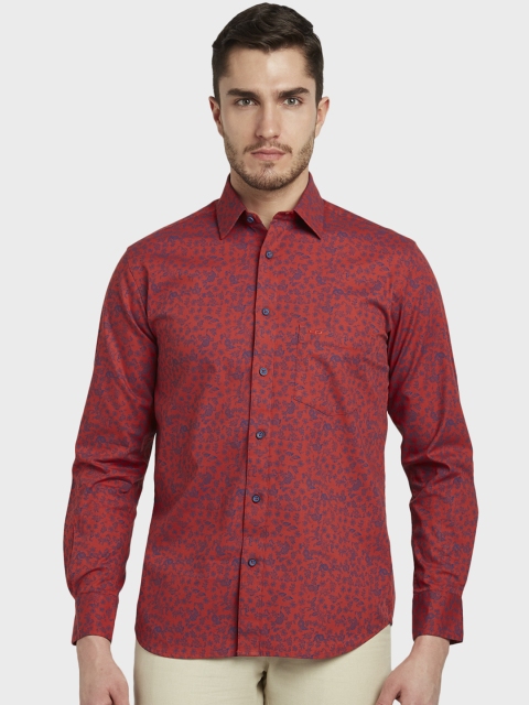 

ColorPlus Men Red & Blue Tailored Fit Printed Casual Shirt