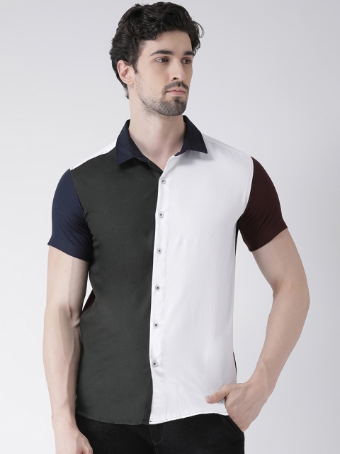 

REALM Men Multicoloured Slim Fit Colourblocked Casual Shirt, Multi