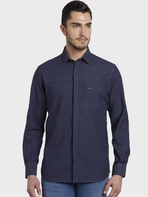 

ColorPlus Men Blue Tailored Fit Solid Casual Shirt