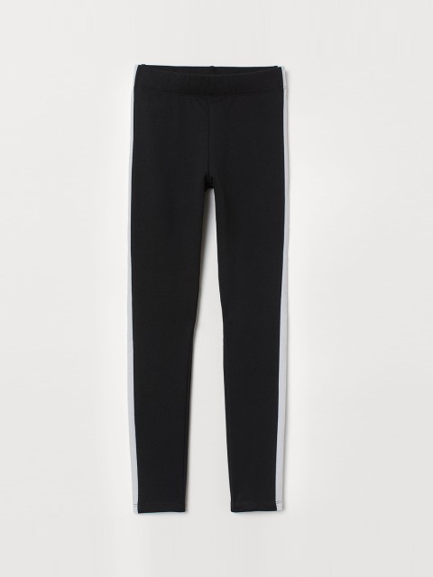 

H&M Girls Black Solid Leggings