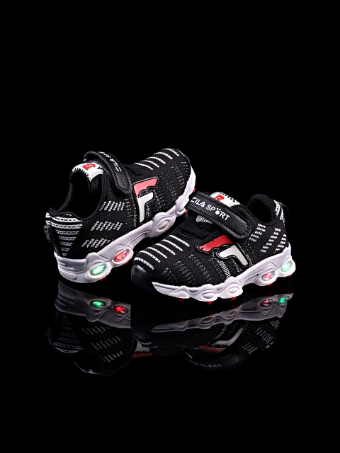 

Walktrendy Kids Unisex Black Slip-On Sneakers