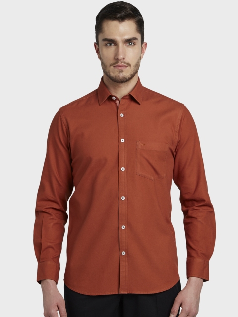

ColorPlus Men Rust Orange Tailored Fit Solid Casual Shirt